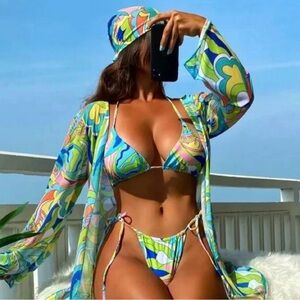 Colorful Patterned Bikini Set